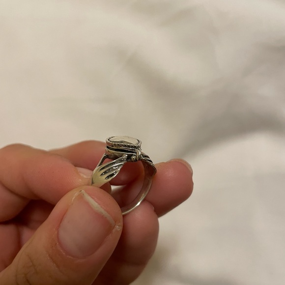 Vintage Victorian Heart Poison Box Statement Ring 925 Sterling Silver Size 7.5 - Picture 8 of 15